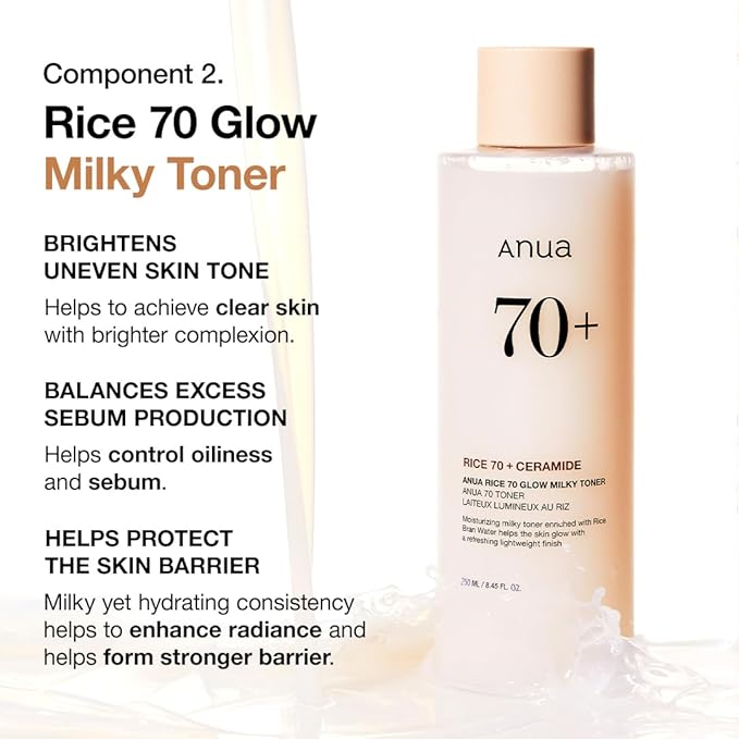 Anua Rice Trio Set : Rice Cleansing Powder & Milky Toner & Hydrating Serum, Marshmallow face mask maker, for Glass skin,Korean Skincare