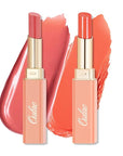 Oulac Moisturizing Shine Lipstick For Women Christmas Set 2PCS, 2 in 1 Tinted Lip Balm for Winter, Hydrated Juicy and Glossy Lip Color for Dry, Cracked and Chapped Lips, Vegan [04+12]