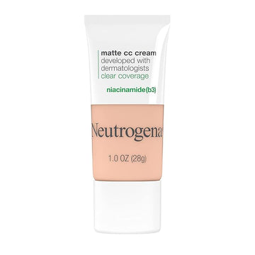 Neutrogena Clear Coverage Flawless Matte CC Cream, Full-Coverage Free, Alabaster, 1 oz