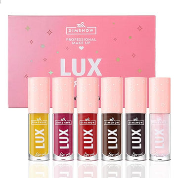 Lip Oil Pack- 6 Colors Lip Glow Oil Set Tinted Plumping Lip Oil Hydrating Transparent Lip Oil, Moisturizing Lip Gloss oil for Girl Lip Care Makeup