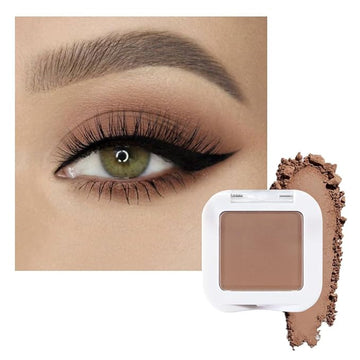 evpct Matte Brown Eyeshadow Palette Makeup for Older Women, Light Rosy Brown Cream Eye Shadow Palette Single for Older Women Matte, Monochrome Natural High Pigment Mini Eyeshadow Sombra Para Ojos