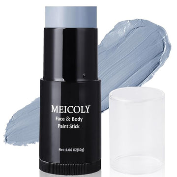 MEICOLY Grey Face Body Paint Stick(1.06 Oz),Sweatproof Waterproof Full Body Paint ,Blendable Face Paint for Halloween SFX Zombie Homestuck Grayscale Cosplay Makeup