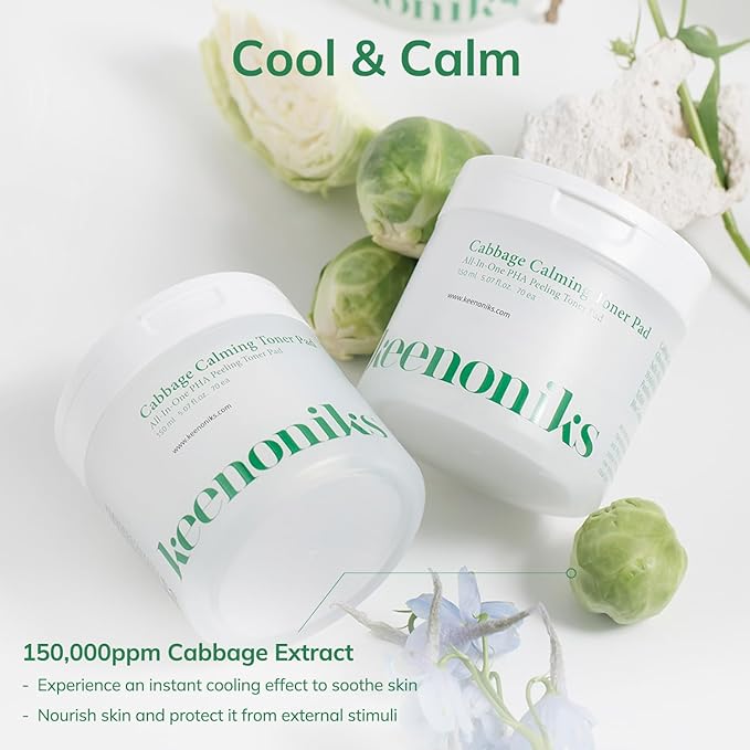 Dual Texture Toner Pads with Essence 70ea Value Pack - Cabbage Calming to Soothe, Minimize Pores and Control Sebum | Wipes for Mild Exfoliator, Skin Balancing | Korean Skincare - (5.07Oz)