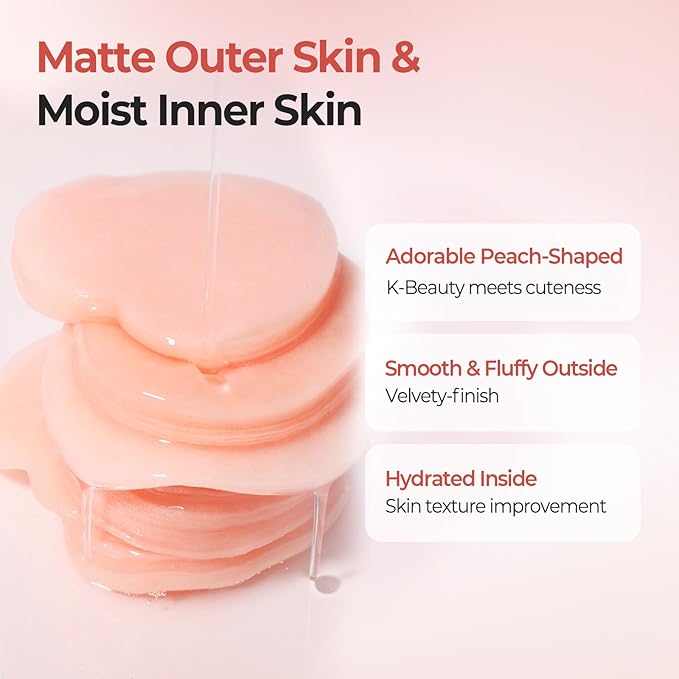 SKINFOOD Peach Cotton Zinc PCA Toner Pads, Korean Skincare for Dual Functional Hydrating,Soothing & Matte, Velvety Finish, Stocking Stuffers, Sebum Control for Sensitive, Oily, 5.64 oz (70 Pads)