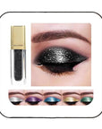 Kilshye Glitter Liquid Eyeshadow Shimmer Eye Shadow Metallic Eyeshadows High Pigment Eyes Shadow Long Lasting Waterproof Eyes Liquid Makeup for Women and Girls Pack of 1 (G- Black 12)