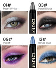 evpct 4Pcs Cream Eyeshadow Pencil Bulk Stick Set for Eyes Waterproof Pearl White Pearl Black Violet Purple Royal Blue Shimmer Metallic Eyeshadow Crayon Stick sombras en crema para ojos