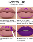 evpct 2Pcs Lavender Purple Matte Liquid Lipstick Lip Gloss Stain and Retractable Lip Liner Makeup Set for Women Long Lasting Waterproof 24 Hours Lipstick labial mate larga duracion 24 53#