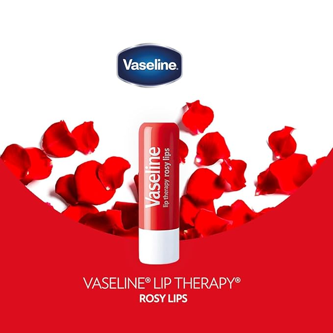 Vaseline Lip Therapy Rosy Lips 8-Pack – Moisturizing Lip Balm, Tinted, 0.16 Oz Ea