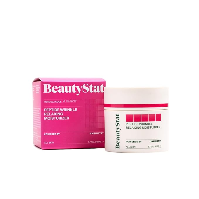 BeautyStat Peptide Wrinkle Relaxing Moisturizer - Made in the USA - Created by a 20+ Year Skincare Veteran Cosmetic Chemist - 1.7oz/50ml