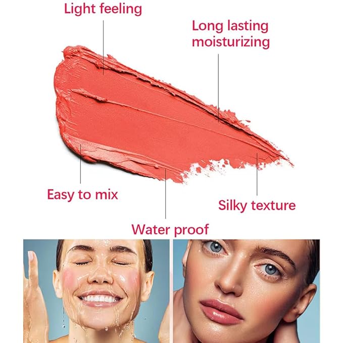 Soft Creamy Highlighter Blush Stick, Silky Smooth Shimmer