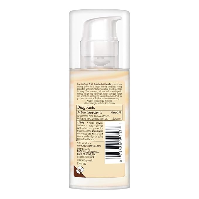 Hawaiian Tropic Weightless Hydration Lotion Sunscreen for Face SPF 30, 1.7oz (4 PACK) | Travel Size Sunscreen, Oil Free Face Sunscreen, Sunblock Face, Mini Sunscreen SPF 30, 1.7oz (1.7 fl. oz., 4)