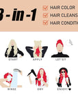 Instant Herbal Red Hair Color Shampoo - 3 in 1 Long-Lasting Hair Dye for Women and Men, 16.90 Fl Oz (Red Wine)