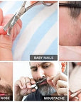 Rounded Stainless Steel Facial Hair Scissors – Safety Scissors for Nose Hair, Eyebrows, Eyelashes, Mustache, Beard, and Baby Nails