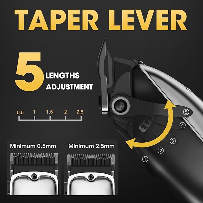 Hair Clippers for Men,4 in 1 Professional Hair Clippers T-Blade Trimmer Electric Foil Shaver Nose Hair Trimmer Set,Cordless Barber Hair Cutting Men’s Grooming Kit LCD Display Gifts (Silver)