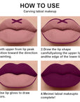 evpct 2Pcs Purple Plum Matte 24-hour Liquid Lipstick and Lip Liner Pencil Makeup Set Women Dark Red Bright Berry Liquid Lipstick Matte Lip Tint 24H and with Lip Liner Set Waterproof Long Lasting 1