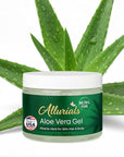 Allurials 99.75% Pure & Organic Aloe Vera Gel - Made in USA, Clinically tested & Dermatologist approved, Hydrates & Heals Dry & Damaged Skin & Hair- 12 Oz