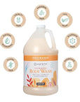 Ginger Lily Farms Botanicals Nourishing Body Wash, Coco Mango, 100% Vegan & Cruelty-Free, Coconut Mango Scent, 1 Gallon Refill 128 Ounce (Pack of 4)