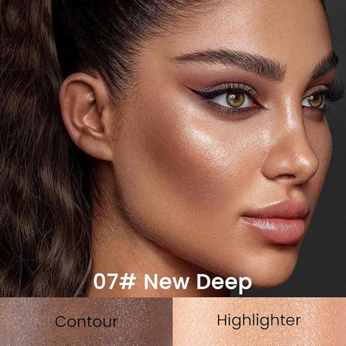 Kaely 2in1 Cream Bronzer Highlighter Stick,Face Shaping Contouring Shades Makeup,07