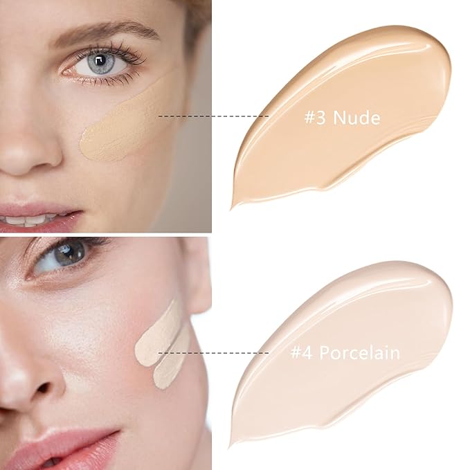 AirBrush Foundation Spray With Primer and Brush, Silky Mist Foundation Spray Makeup, Full Coverage Foundation for Smooth Radiant Finish, Formula Breathable Lightweight Hydrating(#3 Nude)