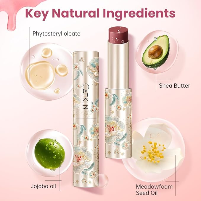 CATKIN Glossy Lip Balm Ultra Hydating Glow Lip Tinted Jelly Plump Melting Balm Shea Butter Repair Soothing For Dry Lips Dewy Finished 0.12 oz C01 ANTHURIUM
