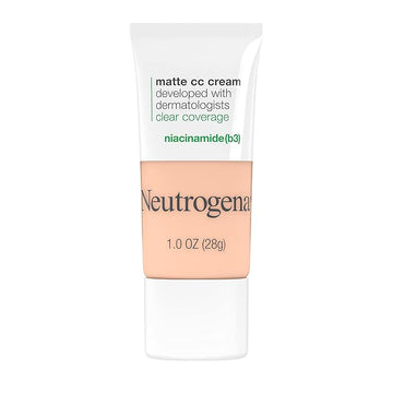 Neutrogena Clear Coverage Flawless Matte CC Cream, Full-Coverage Free, Shell, 1 oz