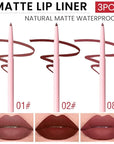 evpct 3Pcs Retractable Lip Liner Pencils Set Pack for Shaping & Sculpting Lips, Mauve Maroon Dark Wine Red Mauve Nude Creamy Matte Velvet Pigmented Lip Liner lipliners Crayon Lipstick,01 + 02 + 08