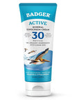 Badger Mineral Sunscreen Cream SPF 30, Zinc Oxide Sun Care, 98% Organic, Reef Safe, Water Resistant, Unscented Face and Body Sunscreen Travel Size, 2.9 fl oz