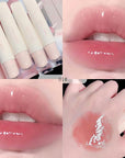 4 Colors Jelly Glossy Lip Gloss Set,Long Lasting Moisturizing Tinted Lip Balm,Plumping Water Lip Glaze, Mirror Hydrating Liquid Lipsticks Brighten Lipstick