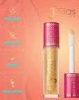 Juvia's Place Lip Gloss Glass It's Electric - Gold Shimmer,16 oz, Clear, Plump, Long Lasting Non-Sticky Luscious High Shine,Glides on Richly Glossy and Smooth