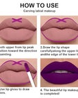 evpct 2Pcs Purple Matte Liquid Lipstick Lip Gloss Stain and Retractable Lip Liner Makeup Set for Women Long Lasting Waterproof 24 Hours Permanent Lipstick labial mate larga duracion 24 52#