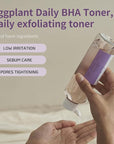 [BONAJOUR] Vegan Eggplant Daily BHA Exfoliant Toner, Salicylic Acid Gentle Exfoliating & for Acne Prone Skin Treatment Toner 7.2 fl. oz