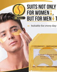 Under Eye Patches, 30 Pairs Gold Eye Mask, Eye Gel Pads With Collagen Treatment for Reducing Dark Circles, Lighten Wrinkles Anti-Aging Moisturizing, Fine Lines Eye Bags Puffiness for Women Men
