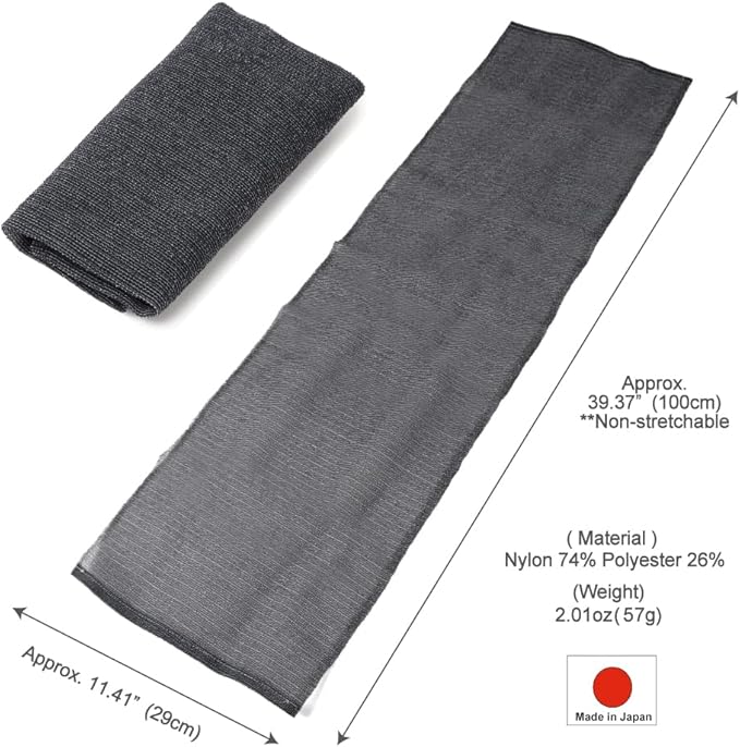 Extra Rough, Exfoliating Washcloth [Made in Japan] Exfoliating Towel Special Texture Makes Fluffy Foam Lather, Back Scrubber, Dead Skin Cell Remover [Loofah for Women and Men] (Gray)