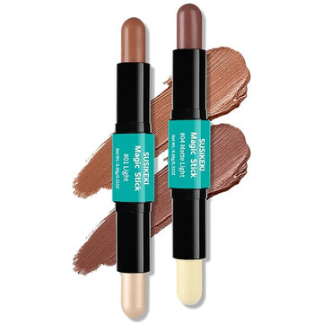 Contour Stick, 2Pcs Dual-Ended Highlighter Makeup Pen & + 04#)