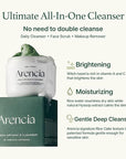 ARENCIA Korean Rice Mochi Face Cleanser & Daily Scrub - Moisturizing, Brightening & Deep-Cleansing - All Skin Types, Vegan, Organic - with Rice Powder, Rice Water & Green Tea (1.76oz)