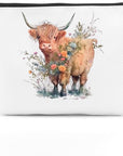 Western cosmetic bag highland cow