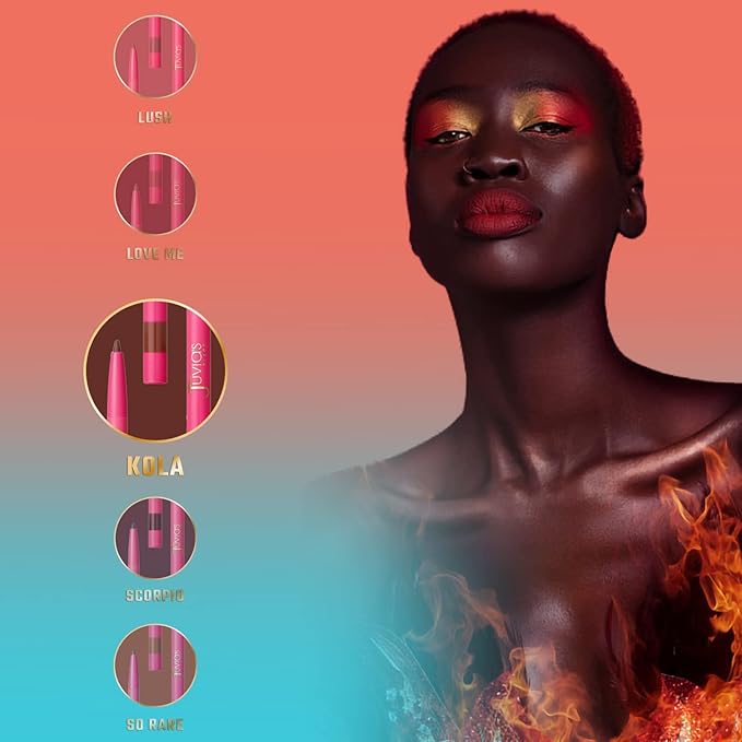 Juvia's Place Coffee Shop Luxe Lip Liner - Kola - Colorstay Matte Finish Lip Pencil, Makeup for Natural Long Lasting Beauty and Sensational Wear, Lip Stain Kiss Proof Cometics