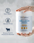 BioOptimal Collagen Peptides Powder - Grass-Fed, Pasture-Raised Hydrolyzed Protein Supplement for Skin, Hair, & Nails - Non-GMO, Zero Sugar Daily Supplement for Men & Women (45 Servings)