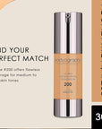 BODYOGRAPHY - NATURAL FINISH Foundation (Med/Dark#200): Oil-Free Anti-Aging Gluten-Free, Paraben-Free