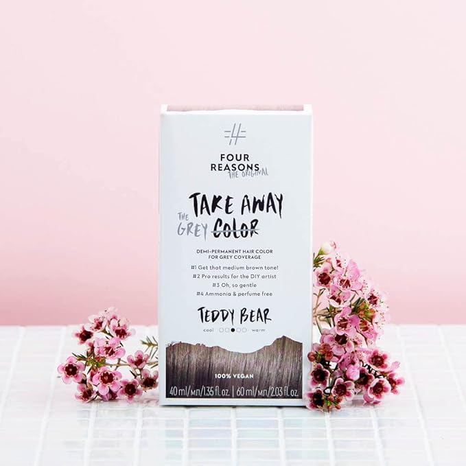 Four Reasons Takeaway Root Touch Up Hair Dye – Teddy Bear 6.0 – Demi-Permanent Color - Gray Coverage Root Hair Dye for Women –Vegan & Fragrance Free