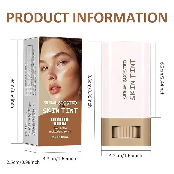 Beauty Balm Serum Boosted Skin Tint, Foundation Stick, Tinted Moisturizer for Face, Full Coverage Foundation, Concealer Stick for Foundation Makeup, Contour Sticks for Face Makeup, Dewy Finish (#06)