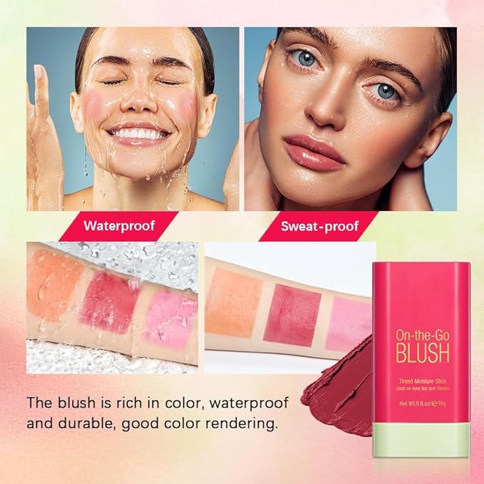 Soft Creamy Blush Stick, Multi-use Makeup Blush Stick