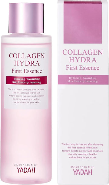 YADAH Collagen Hydra Essence – Deep Hydration, Soothing with 80,000ppm Collagen peptides and Triple Hyaluronic Acid, Centella Asiatica Extract, Niacinamide – 5.07 fl oz