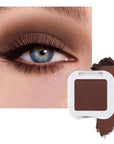 evpct Dark Brown Matte Eyeshadow Singles, Coffee Mocha Cocoa Chocolate Brown Cream Single Matte Eye Shadow Palette Makeup for Older Women, High Pigment Waterproof Monochrome Mini Eyeshadow Palette