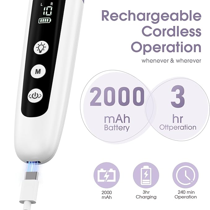 Professional Manicure Pedicure Kit with Case, Cordless Electric Nail File Set with Memory Mode&10 Speed, Portable Nail Drill Pedicure Tools for feet, Hand Foot Care Tool for Thick Nail Toenail Cuticle