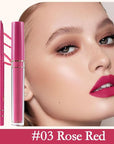 evpct 2Pcs Rose Red Matte Lip Liner and Lipstick Lip Gloss Pencils Makeup Set Kit for Women Long Lasting Waterproof