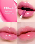 Dew Drop Tint #203 Bubbly 4.5g, Hydrating, Glossy, Lightweight Lip Stain with High-shine, Long Lasting Color with Moisturizing Lip Drop, Dewy Finish, Korean Beauty Makeup