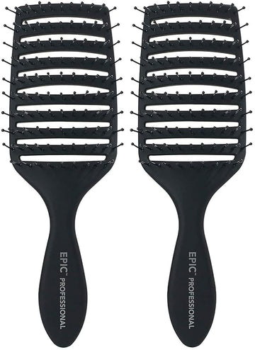 Epic Professional Quick Dry Hair Brush (Black)…2 Pack