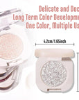Glitter Shimmer Sparkle Eyeshadow Palette Makeup for Green Blue Eyes, Silver Glitter Shimmer Metallic Holographic Multichrome Cream Iridescent Single Monochrome Eye Shadow Makeup