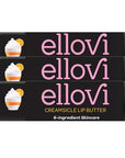 Ellovi Natural Lip Butter Lip Balm - Creamsicle - Pure Enough to Eat - Made With Just 6 Vegan Ingredients - 100% Natural & Organic Moisturizing Lip Care for All Day Hydration (3-Pack)